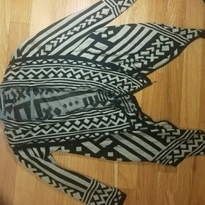FullTilt Black & Tan Aztec Open Cardigan Size S